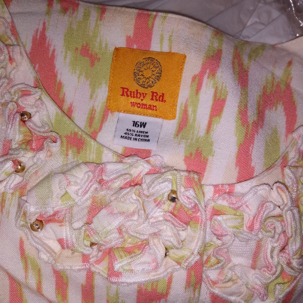 Ruby Rd Button Down Light Weight Jacket Sz 16W - Picture 2 of 5